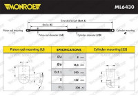 Vérin, capot-moteur ML6430 Monroe