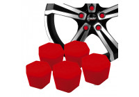 Simoni Racing Wheel Mutter Caps Soft Sil - 17mm - Röd - Set med 20 delar