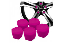 Simoni Racing Wheel Nut Caps Soft Sil - 19mm - Rosa - Set med 20 delar