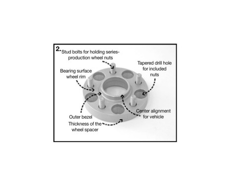 H&R DRM-System Hjuldistanssats 44mm per axel - Stigstorlek 5x114,3 - Nav 60,1mm - Bultstorlek M12x1,25, bild 3