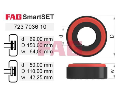 Hjullagerssats FAG SmartSET 723 7036 10, bild 2