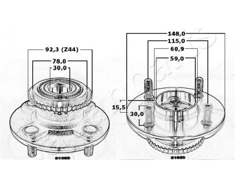 Hjulnav KK-21039 Japanparts, bild 3