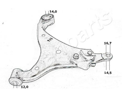 Länkarm, hjulupphängning BS-K03R Japanparts, bild 2