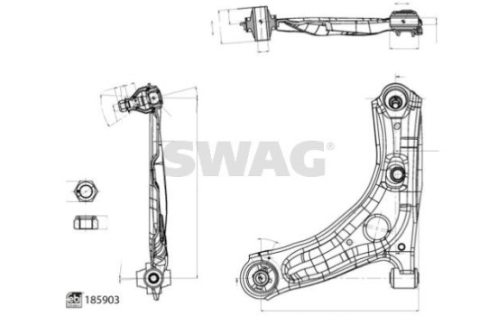 Styrarm, hjulupphängning 33110144 Swag
