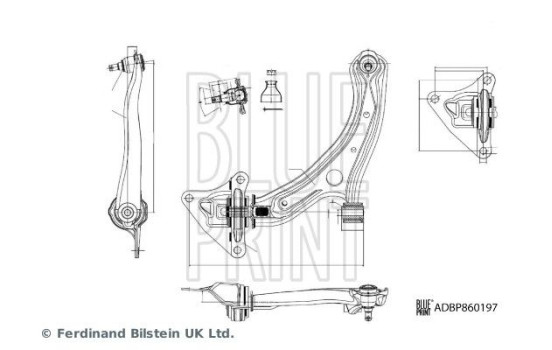 Styrarm, hjulupphängning ADBP860197 Blue Print