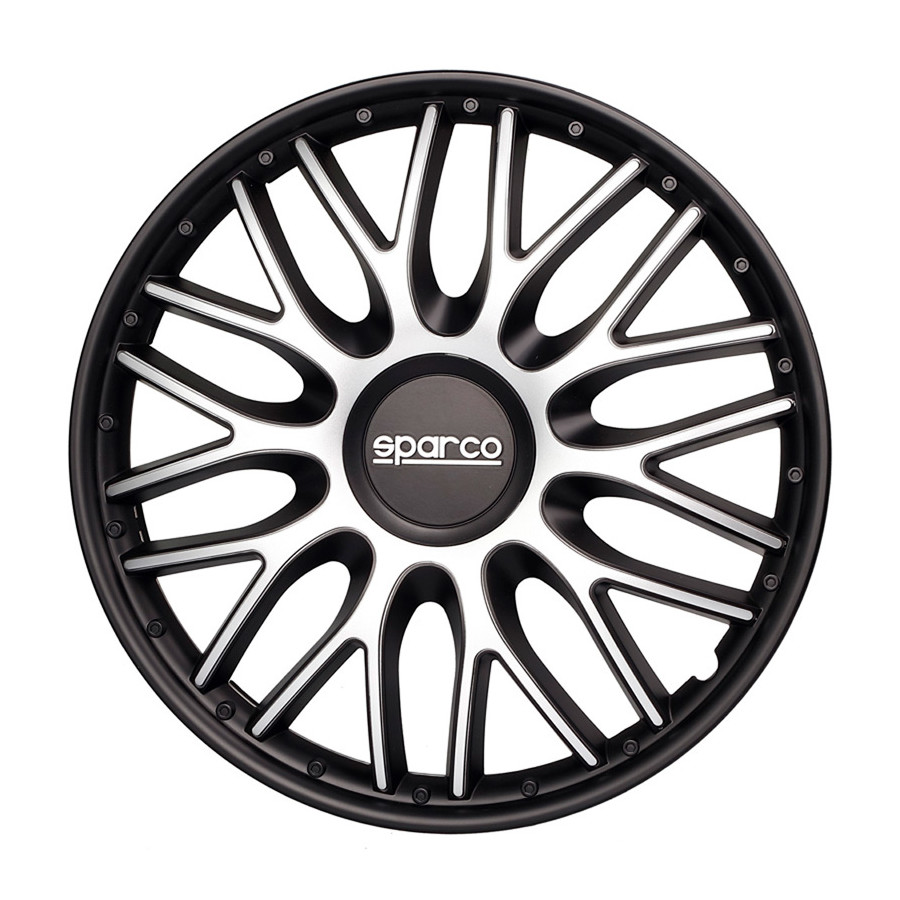 4-Piece Sparco Hjulskydd set Roma 13-tums silver / svart | Winparts.se ...