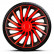 4-delad hjullockssats Kendo 15-tums svart / röd, miniatyr 2