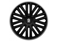 4-delad Sparco Hubcap-set Bergamo 14-tums svart / grå