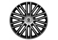 4-delad Sparco Hubcap-set Bergamo 15-tums silver / svart