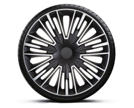 4-delat hjulöverdragssats Jerez 15-tums silver / svart, bild 2
