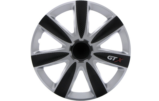 4-Delige Navkapslar sat GTX Carbon Black & Silver 13''