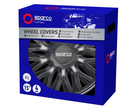 4-Piece Sparco Hjulskydd set Roma 14-tums grått, bild 3