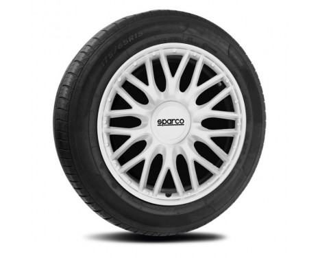 4-Piece Sparco Hjulskydd set Roma 15-tums silver, bild 2