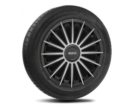 4-Piece Sparco Hjulskydd Set Treviso 15-tums svart / silver, bild 2