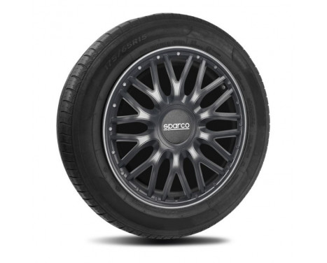 4-Piece Sparco Navkapslar sat Roma 14-tums grått, bild 2