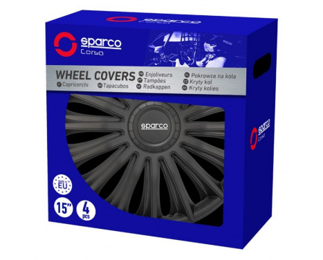 4-Piece Sparco Navkapslar sat Treviso 14-tums svart, bild 3