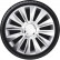 4-piece Wheel täcka Avalone Pro 13-tums silver + krom ring, miniatyr 2