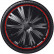 4-piece Wheel täcka Giga R13-tums svart / röd, miniatyr 2