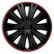 4-piece Wheel täcka Giga R14-tums svart / röd
