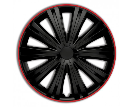 4-piece Wheel täcka Giga R16-tums svart / röd