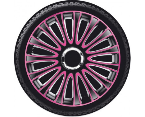 4-piece Wheel täcka LeMans 14-tums svart / rosa, bild 2