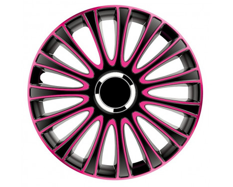 4-piece Wheel täcka LeMans 15-tums svart / rosa