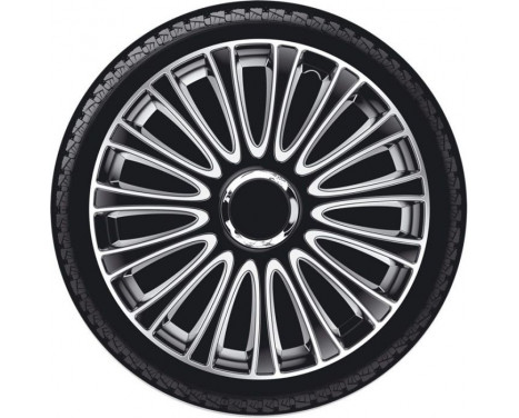 4-piece Wheel täcka LeMans 15-tums svart / silver, bild 2