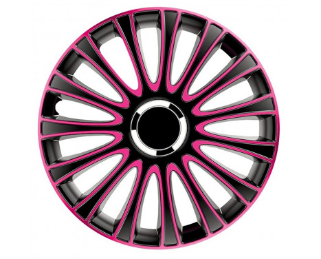 4-piece Wheel täcka LeMans 16-tums svart / rosa