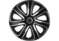 4-piece Wheel täcka Livorno 13-tums silver / svart kolfiber look