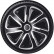 4-piece Wheel täcka Livorno 13-tums silver / svart kolfiber look, miniatyr 2