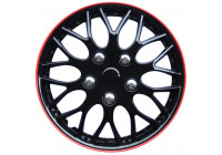 4-piece Wheel täcka Missouri 15-tums svart / röd kant