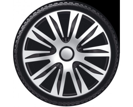 4-piece Wheel täcka Nardo 14-tums silver / svart, bild 2