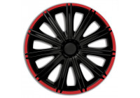 4-piece Wheel täcka Nero R14-tums svart / röd