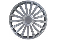 4-piece Wheel täcka Radical 15-tums silver + krom ring