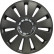 4-piece Wheel täcka Silverstone Pro 17-tum gun-metall + krom ring