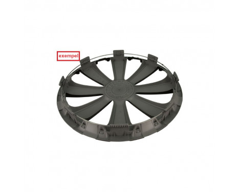 4-piece Wheel täcka Silverstone Pro 17-tum gun-metall + krom ring, bild 2