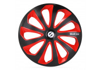 4-piece Wheel täcka Sparco Sicilia 13-tums svart / röd / kol