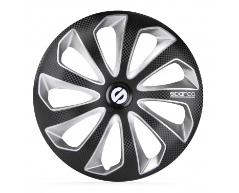 4-piece Wheel täcka Sparco Sicilia 13-tums svart / silver / kol