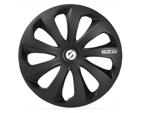 4-piece Wheel täcka Sparco Sicilia 14-tums svart / kol