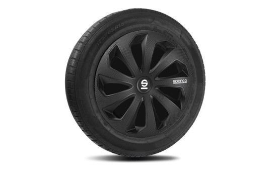 4-piece Wheel täcka Sparco Sicilia 14-tums svart / kol, bild 2