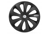 4-piece Wheel täcka Sparco Sicilia 15-tums svart / kol