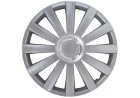 4-piece Wheel täcka Spyder 13-tums silver + krom ring