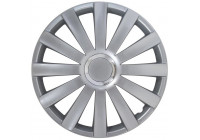 4-piece Wheel täcka Spyder 15-tums silver + krom ring