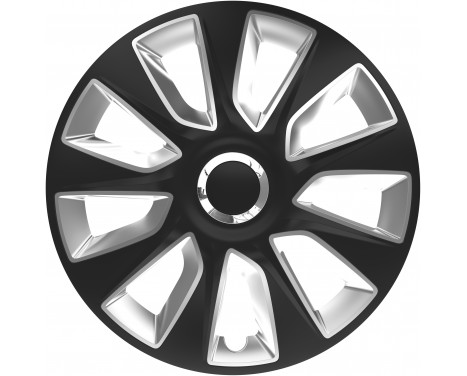 4-piece Wheel täcka Stratos RC Black & amp; Silver 16inch