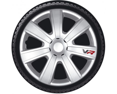 4-piece Wheel täcka VR 14-tums silver / kol-look / logo, bild 2