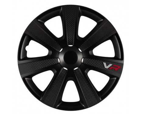 4-piece Wheel täcka VR 14-tums svart / kol-look / logo