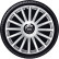 4 st. J-Tec Navkapslar sat Grand Prix SR 15-tums silver + kromring, miniatyr 2