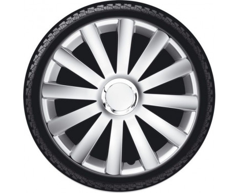 Hjulkapslar Spyder 14-tums silver + kromring, bild 2