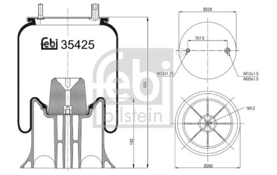 Fjäderbälg, luftfjädring Fjäderbälg, luftfjädring