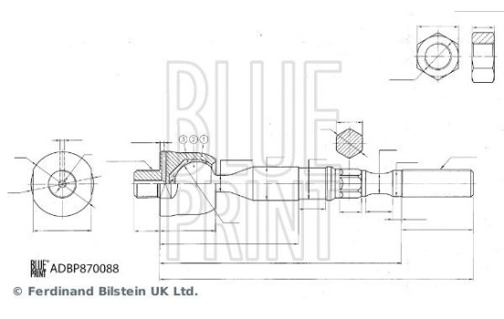 Axial kula, dragstång ADBP870088 Blue Print